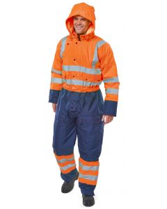 BEESWIFT TWO TONE HIVIZ THERMAL WATERPROOF COVERALL ORANGE / NAVY 3XL (PACK OF 1)