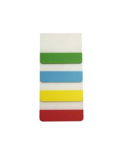 5 STAR FILING TABS 4 NEON ASSORTED COLOURS RED YELLOW BLUE & GREEN 38X51MM [PACK OF 5 X 24 TABS]