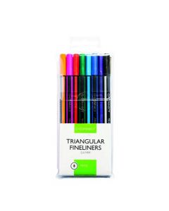 Q-CONNECT TRIANGULAR FINELINERS ASSORTED COLOUR (PACK OF 8) KF18050