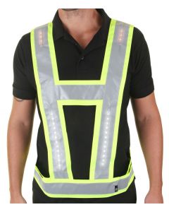 LIGHT-VEST HARNESS WITH RED LIGHTS SHOULDER AND BACK SATURN YELLOW  (PACK OF 1)