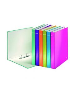 LEITZ WOW A4 PLUS 2 D-RING BINDER 25MM ICE BLUE (PACK OF 10 BINDERS) 42410051
