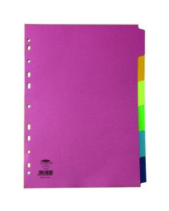 CONCORD DIVIDER 6-PART A4 160GSM BRIGHT ASSORTED 50799