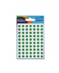 AVERY PACKETS OF LABELS ROUND DIAM.8MM GREEN REF 32-302 [10X560 LABELS]