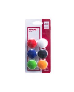 DELI DOME MAGNETS 30MM (PACK OF 6) ASSORTED