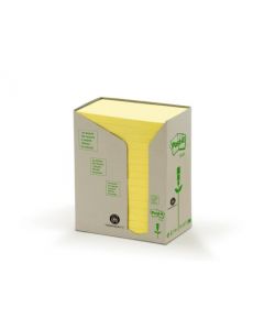 POST-IT NOTE RECYCLED TOWER PACK 76 X 127MM YELLOW (PACK OF 16) 655-1T