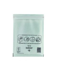 MAIL LITE BUBBLE LINED POSTAL BAG SIZE D/1 180X260MM WHITE (PACK OF 100) MLW D/1