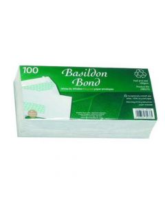 BASILDON BOND DL WALLET ENVELOPE WINDOW WHITE (PACK OF 100) D80276