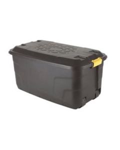 STRATA STORAGE TRUNK WITH LID AND WHEELS 145 LITRES W560XD960XH460MM BLACK REF HW440