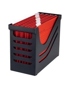JALEMA RESOLUTION FILE BOX WITH 5 SUSPENSION FILES A4 BLACK/RED REF SUSP BOX