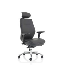 DOMINO HIGH BACK POSTURE CHAIR WITH HEIGHT ADJUSTABLE ARMS & HEADREST 