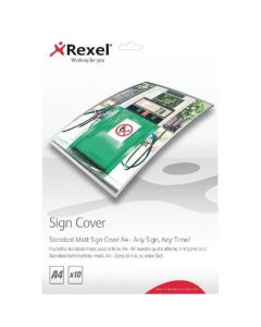 REXEL STANDARD MATTE A4 SIGN COVER (PACK OF 10) 2104252