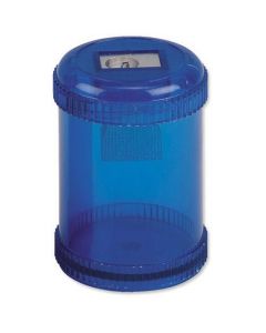 5 STAR OFFICE PENCIL SHARPENER PLASTIC CANISTER ONE HOLE MAX. DIAMETER 8MM BLUE [PACK 10]