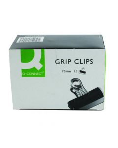 Q-CONNECT GRIP CLIP 70MM BLACK (PACK OF 10 CLIPS) KF01290