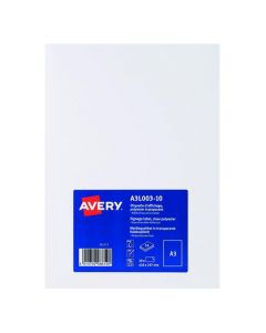AVERY DISPLAY LABELS A3 CLEAR 1 PER SHEET (PACK OF 10 SHEETS) A3L003-10
