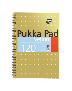 PUKKA PAD VELLUM NOTEBOOK WIREBOUND 80GSM RULED PERFORATED 120PP A5 REF VJM/2 [PACK 3]