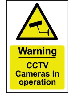 SPECTRUM INDUSTRIAL WARNING CCTV CAMERAS IN OP S/A PVC SIGN 200X300MM 1311 (PACK OF 1)