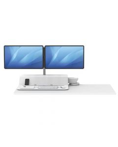 FELLOWES LOTUS SIT STAND WORK STATION DUAL SCREEN WHITE 8081601