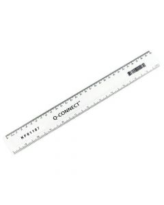 Q-CONNECT 300MM/30CM CLEAR RULER KF01107 (PACK OF 1)