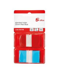 5 STAR OFFICE INDEX FLAGS 50 PER PACK 25MM RED AND BLUE [PACK OF 4 X 50 FLAGS]