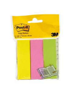 POST-IT NOTE MARKERS 100 EACH OF NEON YELLOW - PINK AND LIME GREEN REF 6713 [PACK OF 3 X 100 MARKERS]