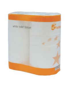 5 STAR FACILITIES TOILET ROLLS 2-PLY 102X92MM 4 ROLLS OF 320 SHEETS PER PACK WHITE [PACK 9]