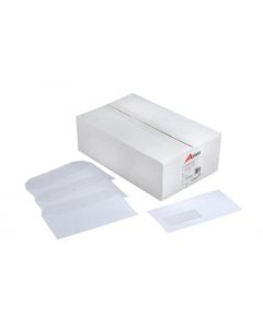 AUTOFIL WHITE WOVE ENVELOPE 90GM2 PEFC2 114X232MM G/F WALLET WINDOW 22UP 23FLHS (PACK OF 500)