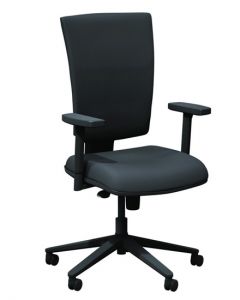 FLASH HIGH BACK OPERATORS CHAIR WITH ADJUSTABLE ARMS - BLACK