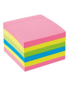 5 STAR OFFICE EXTRA STICKY RE-MOVE NOTES PAD OF 90 SHEETS 76X76MM 4 ASSORTED NEON COLOURS [PACK 6]
