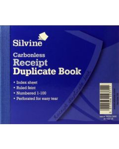 SILVINE CARBONLESS DUPLICATE RECEIPT BOOK BLUE 102X127MM (PACK OF 5) 720-P