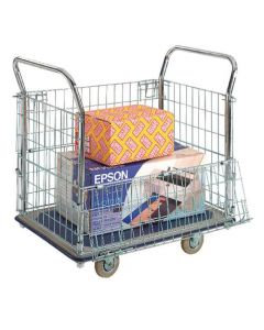 MESH SIDED PLATFORM TROLLEY (FITTED WITH 4 X 130MM RUBBER CASTORS) PPU23Y