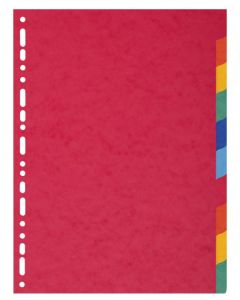 EXACOMPTA RECYCLED 10-PART DIVIDERS 225GM A4 MAXI BRIGHT MULTI 2110E