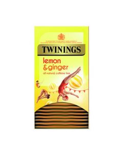 TWININGS INFUSION TEA BAGS INDIVIDUALLY WRAPPED LEMON AND GINGER (PACK 20) CODE A01202