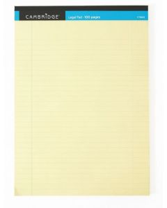 CAMBRIDGE EVERYDAY RULED LEGAL PAD 100 PAGES A4 YELLOW (PACK OF 10) 100080179