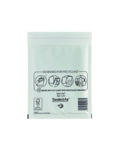 MAIL LITE BUBBLE LINED POSTAL BAG SIZE C/0 150X210MM WHITE (PACK OF 100) MLW C/0