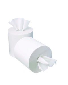 2WORK 1-PLY MINI CENTREFEED ROLL 120M WHITE (PACK OF 12) KF03784