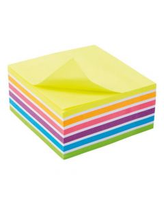 5 STAR OFFICE RE-MOVE STICKY NOTES RAINBOW CUBE 76X76MM 6 BRIGHT COLOURS 400 SHEETS (PACK OF 1)