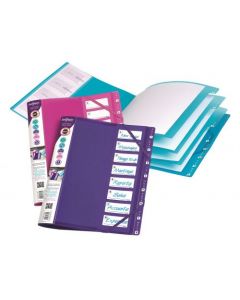 SNOPAKE FILELASTIC 8-PART FILE ELECTRA ASSORTED (PACK OF 5 FILES) 14965