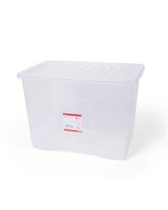 5 STAR OFFICE STORAGE BOX PLASTIC WITH LID STACKABLE 80 LITRE CLEAR