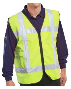 LIGHT VEST SAFETY BASIC FRONT LIGHT C / W POCKETS SATURN YELLOW L / XL (PACK OF 1)