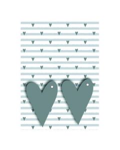 GREY HEARTS GIFT WRAP AND TAGS (PACK OF 12) 27249-2S2T