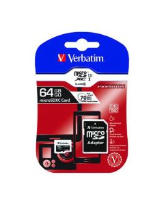 Verbatim Premium SDXC Micro Card 64GB with Adapter 44084