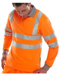 BEESWIFT POLO SHIRT LONG SLEEVED ORANGE L (PACK OF 1)