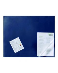 DURABLE DESK MAT WITH TRANSPARENT OVERLAY 650 X 520MM DARK BLUE 720307  (PACK OF 1)