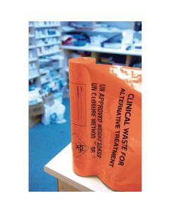 CLINICAL WASTE SACK HEAVY DUTY ORANGE (PACK OF 100) AT25/M085