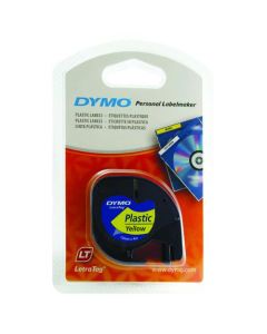 DYMO 91202 LETRATAG PLASTIC TAPE 12MM X 4M YELLOW S0721620 (PACK OF 1)