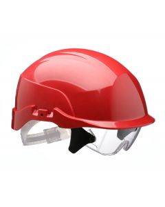 CENTURION SPECTRUM SAFETY HELMET RED C / W INTEGRATED EYE PROTECTION RED  (PACK OF 1)