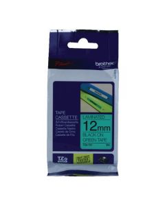 BROTHER P-TOUCH 12MM BLACK ON GREEN TZE731 LABELLING TAPE (PACK OF 1)