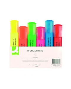 Q-CONNECT ASSORTED HIGHLIGHTER PENS (PACK OF 6) KF01909