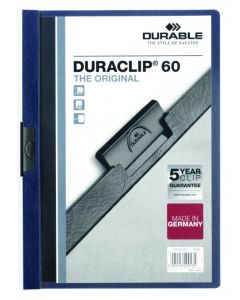 DURABLE 6MM DURACLIP FILE A4 DARK BLUE (PACK OF 25 FILES) 2209/07