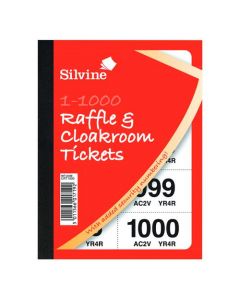 CLOAKROOM AND RAFFLE TICKETS 1-1000 (PACK OF 6 BOOKS) CRT1000